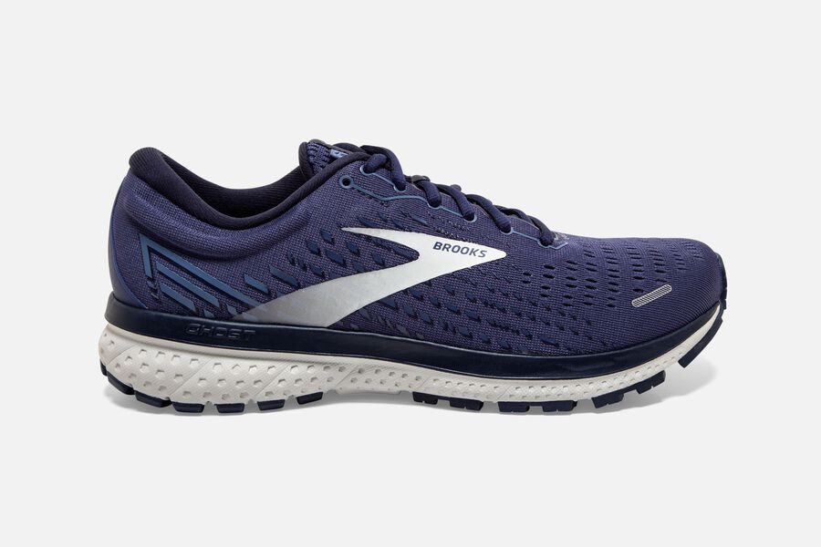 Brooks Ghost 13 Mens UK - Road Running Shoes - Grey/Navy 467-AOULSC